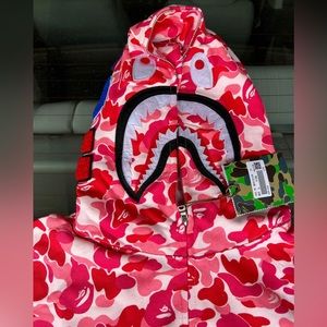 Pink bape hoodie
